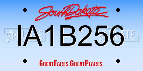 IA1B256 South Dakota License Plate