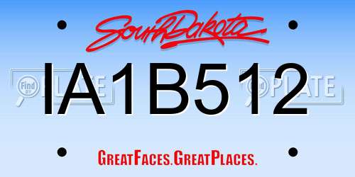 IA1B512 South Dakota License Plate