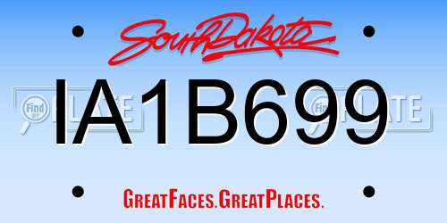 IA1B699 South Dakota License Plate