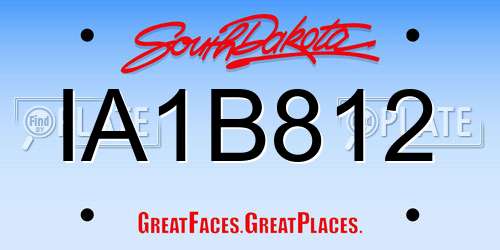 IA1B812 South Dakota License Plate