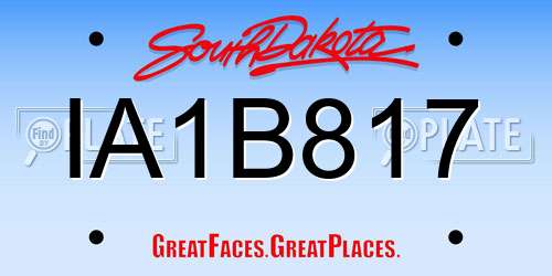 IA1B817 South Dakota License Plate