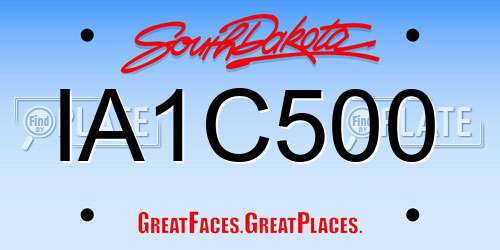 IA1C500 South Dakota License Plate