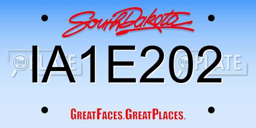 IA1E202 South Dakota License Plate