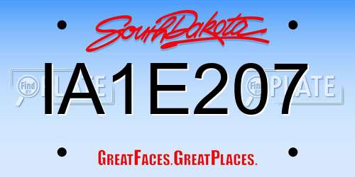 IA1E207 South Dakota License Plate