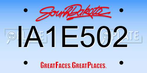 IA1E502 South Dakota License Plate