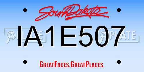 IA1E507 South Dakota License Plate