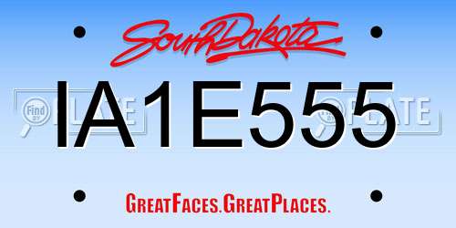 IA1E555 South Dakota License Plate
