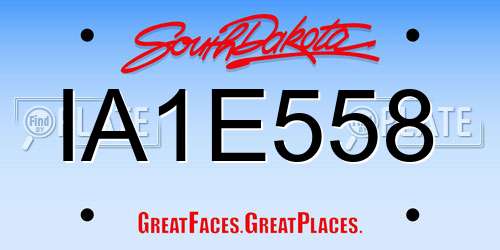IA1E558 South Dakota License Plate