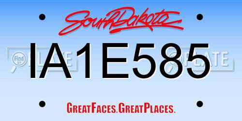 IA1E585 South Dakota License Plate