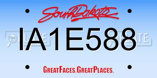 IA1E588 South Dakota License Plate