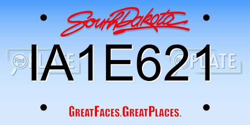 IA1E621 South Dakota License Plate