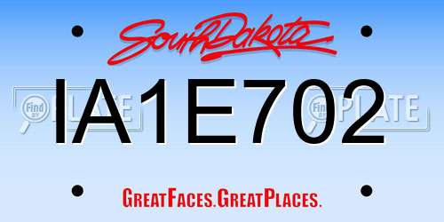 IA1E702 South Dakota License Plate