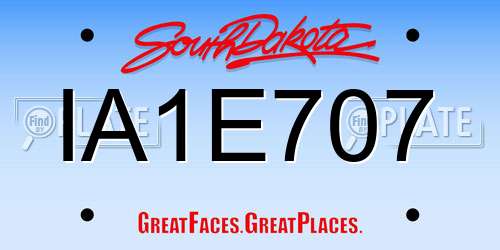 IA1E707 South Dakota License Plate
