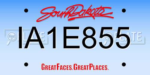 IA1E855 South Dakota License Plate