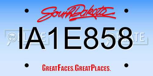 IA1E858 South Dakota License Plate