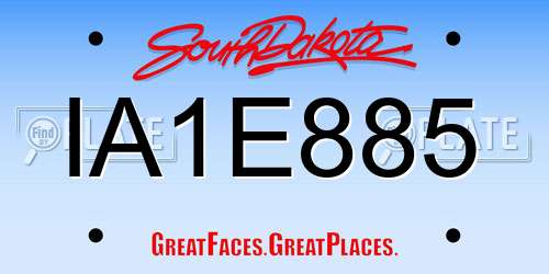 IA1E885 South Dakota License Plate