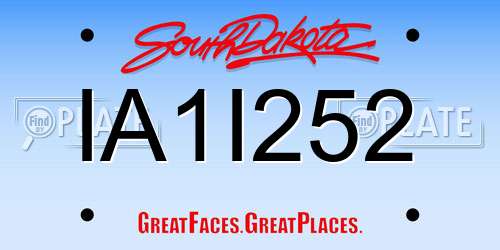 IA1I252 South Dakota License Plate