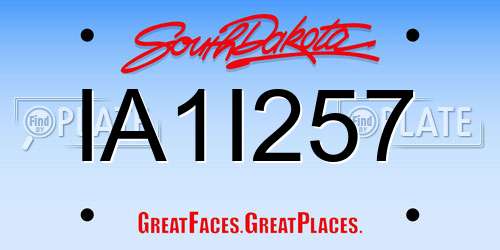 IA1I257 South Dakota License Plate