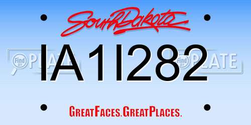 IA1I282 South Dakota License Plate