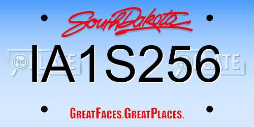 IA1S256 South Dakota License Plate