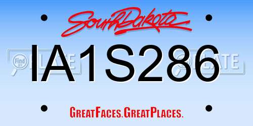 IA1S286 South Dakota License Plate