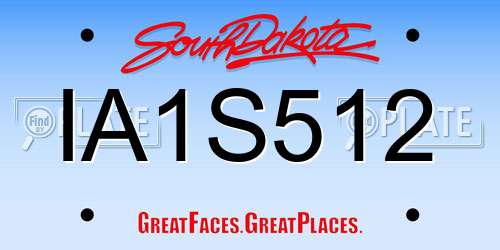IA1S512 South Dakota License Plate