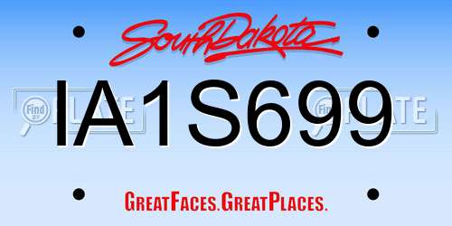 IA1S699 South Dakota License Plate
