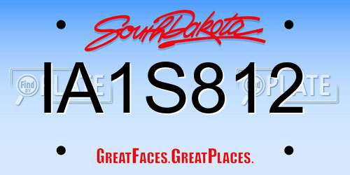 IA1S812 South Dakota License Plate