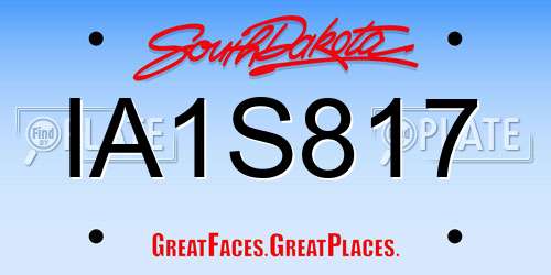 IA1S817 South Dakota License Plate