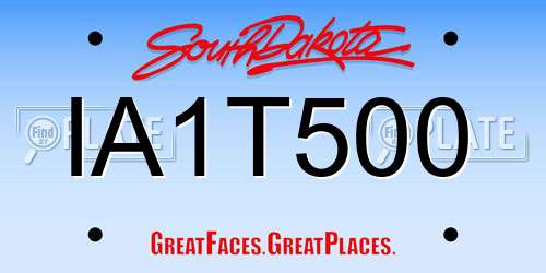 IA1T500 South Dakota License Plate
