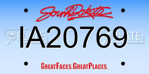 IA20769 South Dakota License Plate