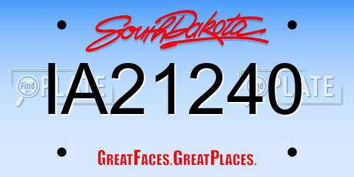 IA21240 South Dakota License Plate