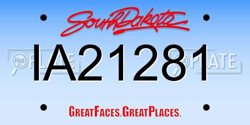 IA21281 South Dakota License Plate