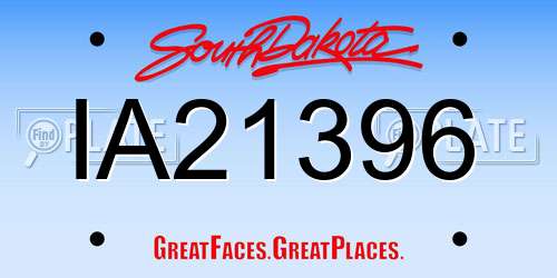 IA21396 South Dakota License Plate