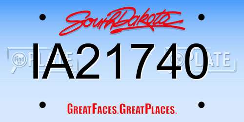 IA21740 South Dakota License Plate