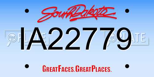 IA22779 South Dakota License Plate