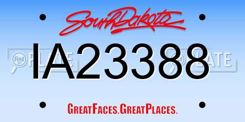 IA23388 South Dakota License Plate