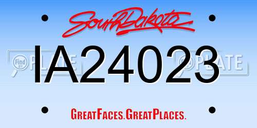 IA24023 South Dakota License Plate