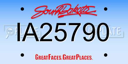 IA25790 South Dakota License Plate