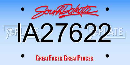 IA27622 South Dakota License Plate