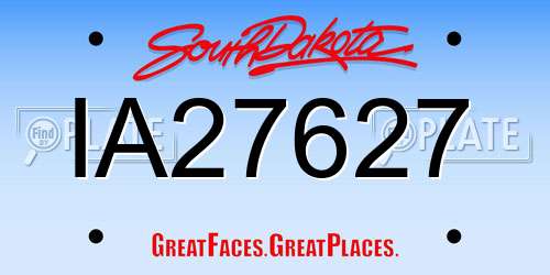 IA27627 South Dakota License Plate
