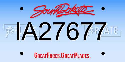 IA27677 South Dakota License Plate