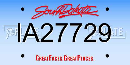 IA27729 South Dakota License Plate