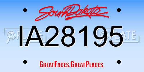 IA28195 South Dakota License Plate