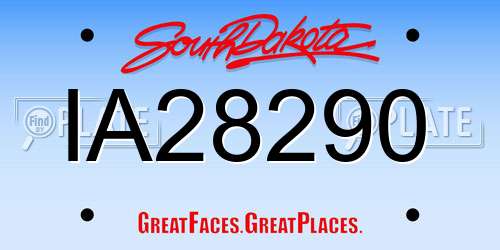 IA28290 South Dakota License Plate