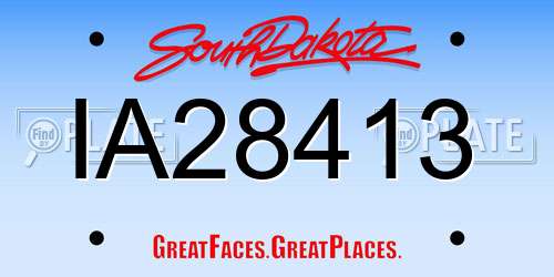 IA28413 South Dakota License Plate