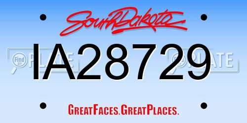 IA28729 South Dakota License Plate