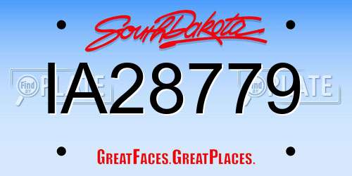 IA28779 South Dakota License Plate