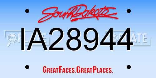 IA28944 South Dakota License Plate