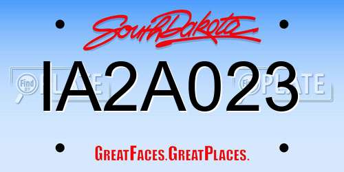 IA2A023 South Dakota License Plate